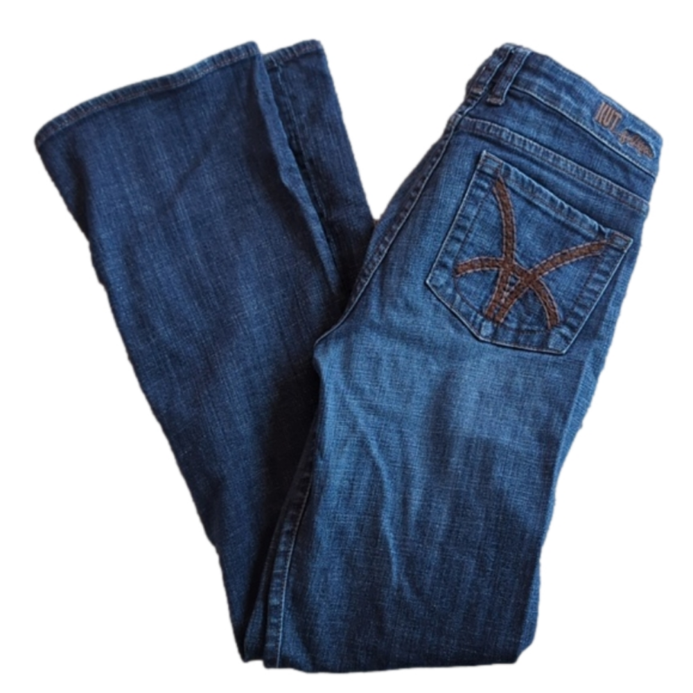 Kut From The Kloth Darker Wash Mid Rise Bootcut Blue Jeans Size 4 Waist 28.5 In